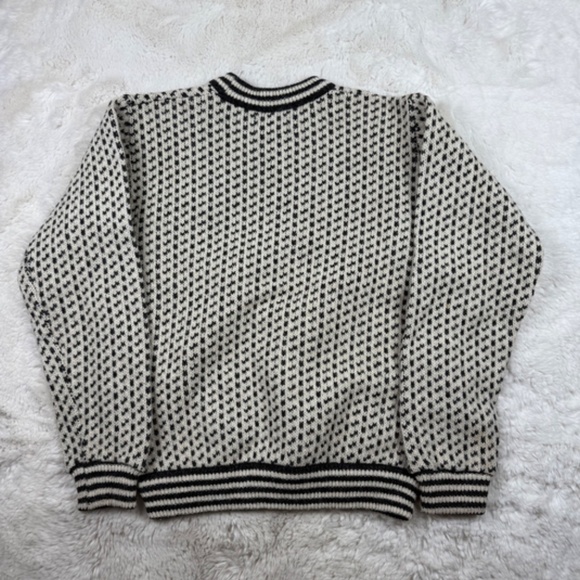 LL Bean Sweater Women's Medium Vintage Norway Birdseye Heavy Wool Sweater - Picture 8 of 8